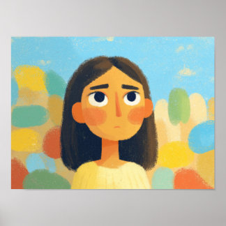 Sweet Textured Portrait with Confetti Background Poster