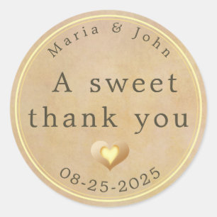 sweet thank you classic round sticker