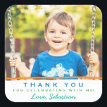 Sweet Thank You Photo Birthday Stickers<br><div class="desc">These darling,  colourful thank you stickers are perfect for a birthday or any other special occasion.  Use them for favour labels,  envelope seals,  cupcake toppers and more!  Text colours can be customised to any colour you'd like.  Replace the template photo prior to purchasing.</div>