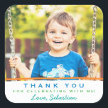 Sweet Thank You Photo Birthday Stickers<br><div class="desc">These darling,  colourful thank you stickers are perfect for a birthday or any other special occasion.  Use them for favour labels,  envelope seals,  cupcake toppers and more!  Text colours can be customised to any colour you'd like.  Replace the template photo prior to purchasing.</div>