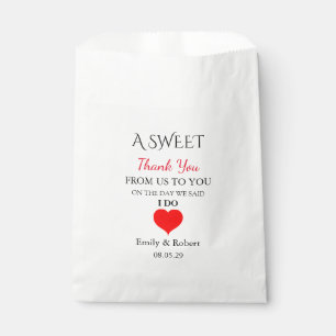 Sweet Thank You Wedding Favour Buffet Bags
