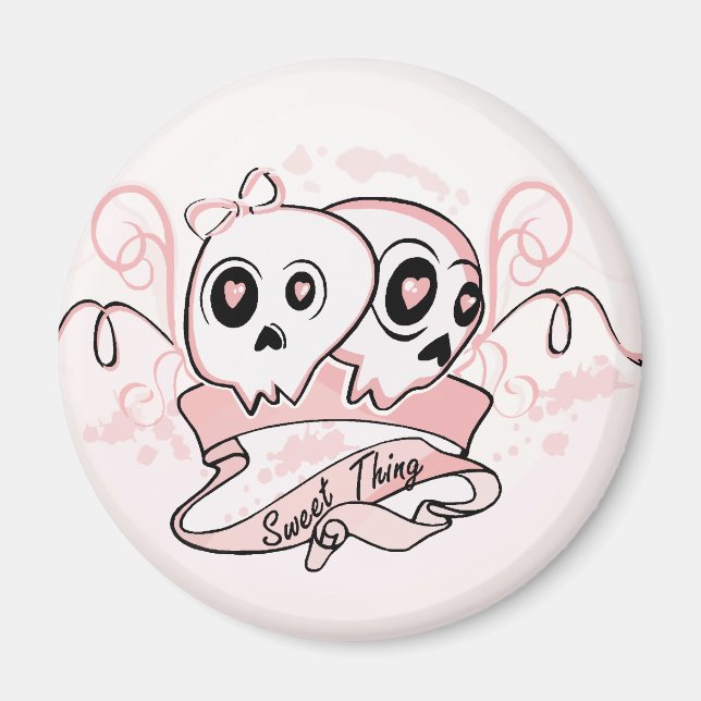Sweet Thing Pastel Skull Magnet (Front)