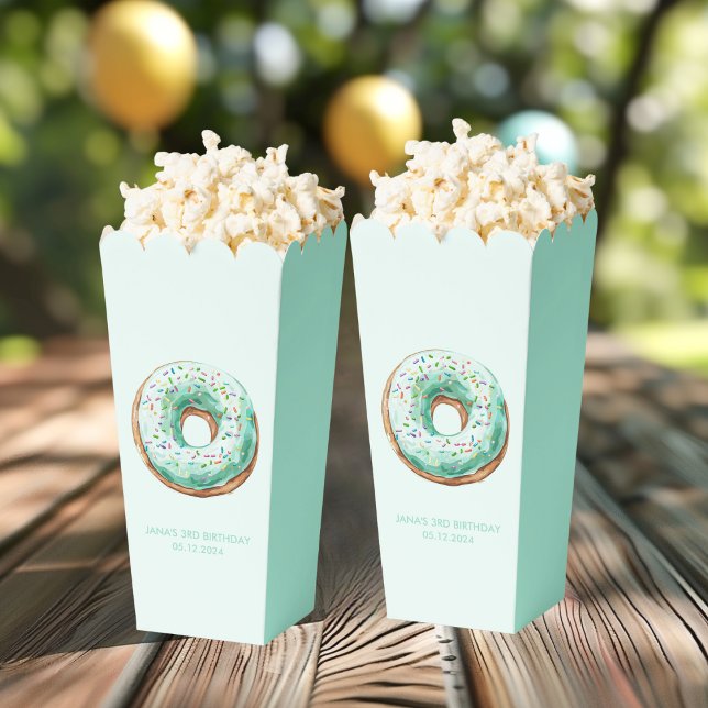 Sweet Time Pastel Green Doughnut Birthday Favour Box (Creator Uploaded)