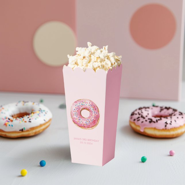 Sweet Time Pastel Pink Doughnut Birthday Favour Box (Creator Uploaded)