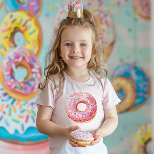 Sweet Time Pastel Pink Doughnut Birthday Toddler T-Shirt