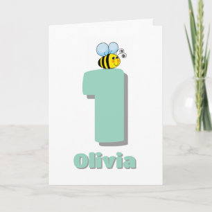 Sweet to Bee One 1st Birthday Cute Bumble Bee Card