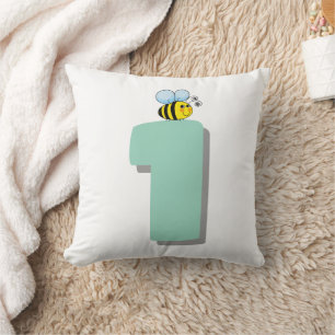 Sweet to Bee One 1st Birthday Cute Bumble Bee Cushion