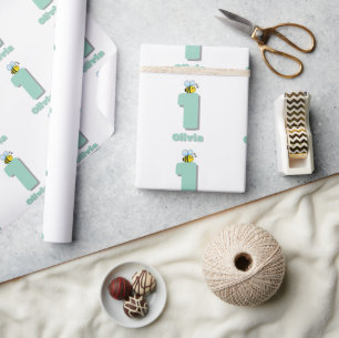 Sweet to Bee One 1st Birthday Cute Bumble Bee Wrapping Paper