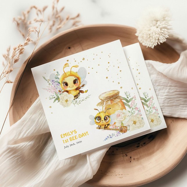 Sweet to Bee ONE' 1st Birthday Napkin (Creator Uploaded)