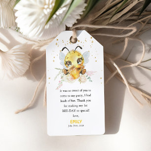 Sweet to Bee ONE Birthday Thank You Favour Gift Tags