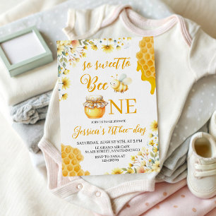 Sweet to Bee One First Birthday Invite
