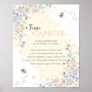 Sweet To Bee One First Birthday Time Capsule Poster