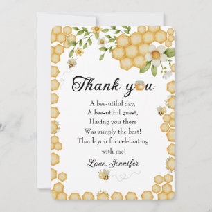 Sweet to Bee One Flat Note Thank You Card