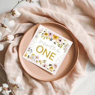 Sweet to Bee One Floral Garden Napkins