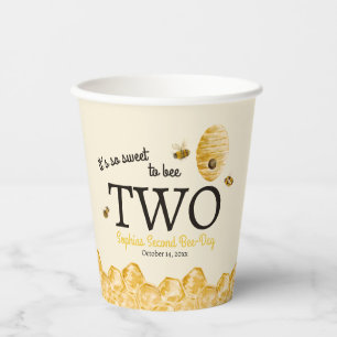 Sweet To Bee Two Second Birthday Bees Honeycomb Paper Cups