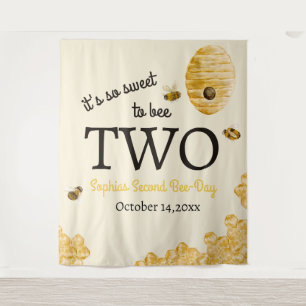 Sweet To Bee Two Second Birthday Bees Honeycomb Tapestry