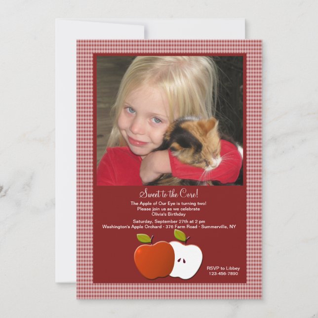 Sweet To The Core Photo Invitation (Front)