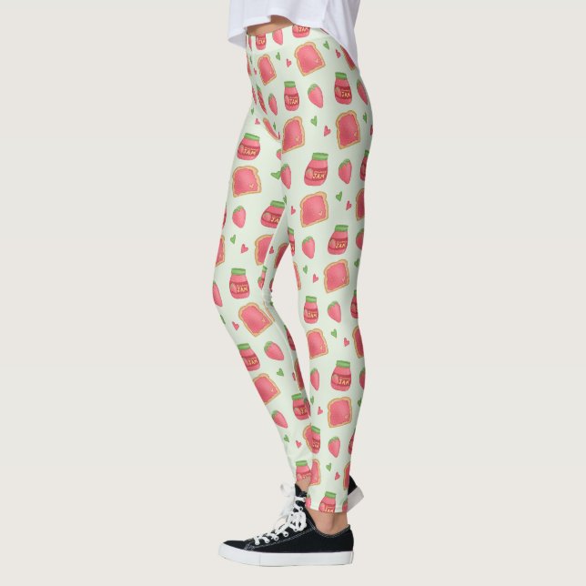 Sweet Toast and Strawberry Jam Leggings (Left)
