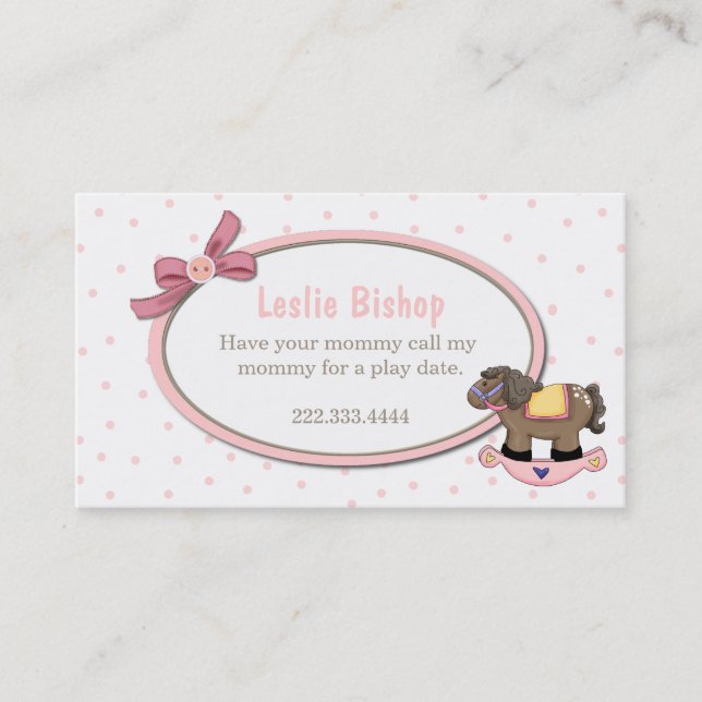 Sweet Toddler Girl Play Date Card (Front)