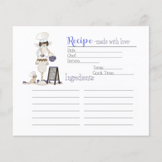 Sweet Tooth Fairy - Dessert Recipe Card (Front)