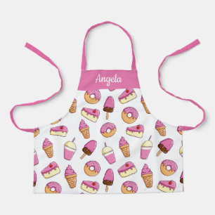 Sweet Tooth Pink Dessert Pattern Apron