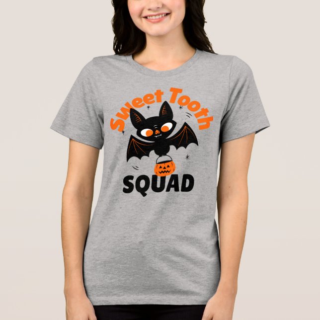 Sweet Tooth Squad Halloween Shirt – Fun Bat (Front)