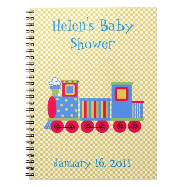 Sweet Toy Train Baby Shower Notebook (Front)