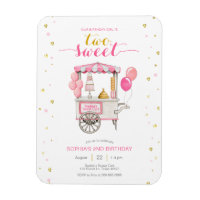 Sweet treat cart birthday party invitation