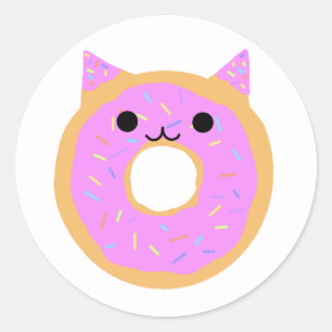 Sweet Treat Cat: Cartoon Doughnut Cat Sticker