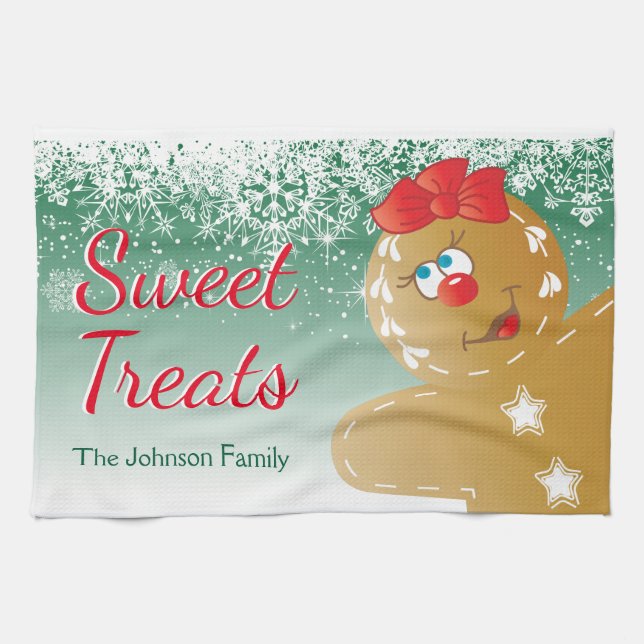 Sweet Treat Gingerbread Man Tea Towel (Horizontal)