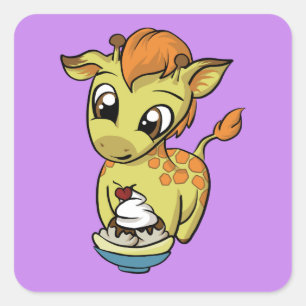 Sweet Treat! Giraffe Square Sticker