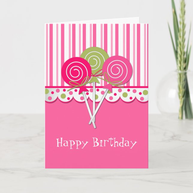 Sweet Treat Girl's Birthday Greeting Card (Front)