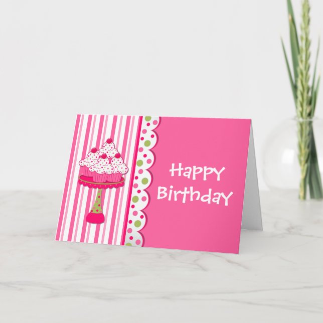 Sweet Treat Girl's Birthday Greeting Card (Front)