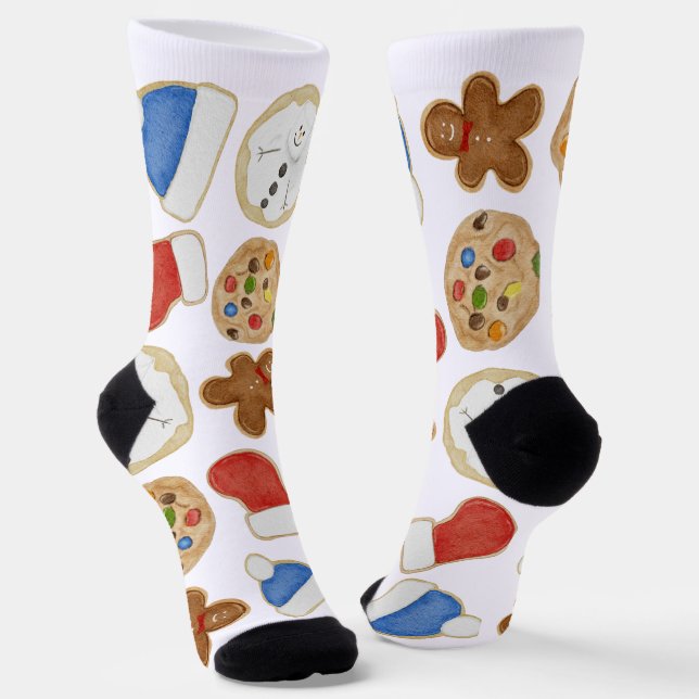 Sweet Treat Holiday Cookies Crew Socks (Angled)