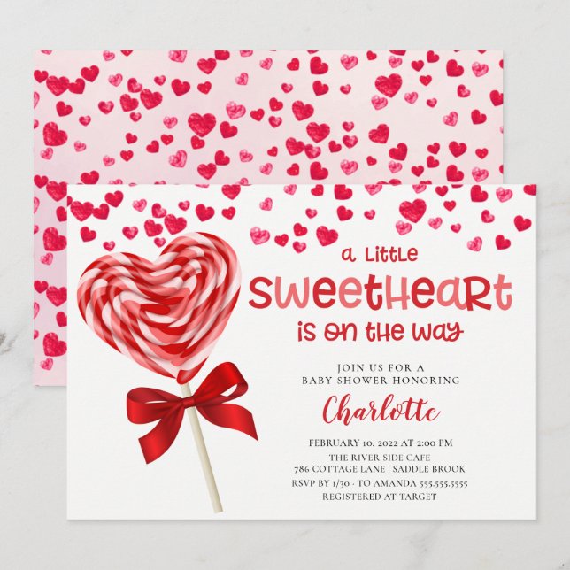 Sweet Treat Little Sweetheart Baby Shower  Invitat Invitation (Front/Back)