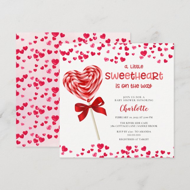Sweet Treat Little Sweetheart Baby Shower  Invitat Invitation (Front/Back)