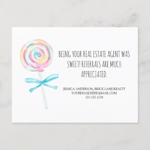Sweet Treat Real Estate Referrals  Postcard