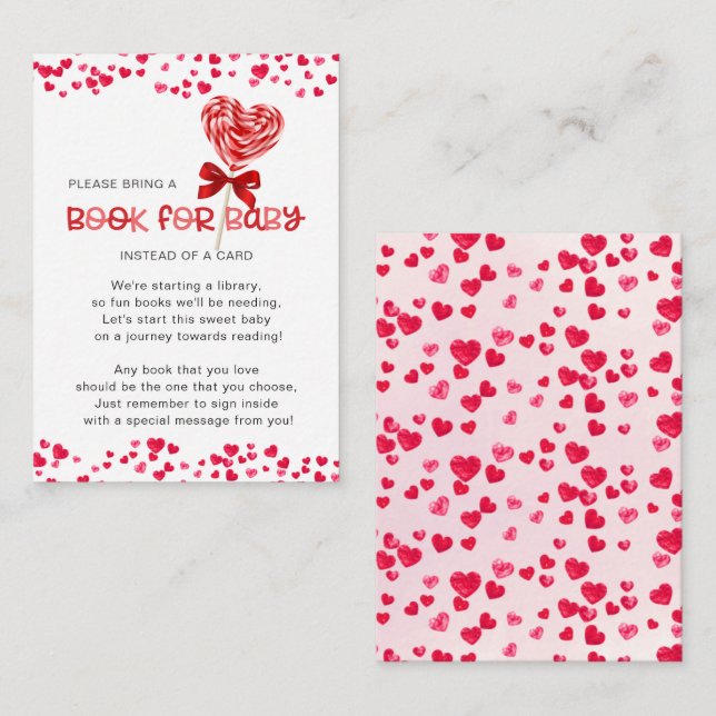 Sweet Treat Sweetheart Shower Book for Baby Enclosure Card (Front/Back)