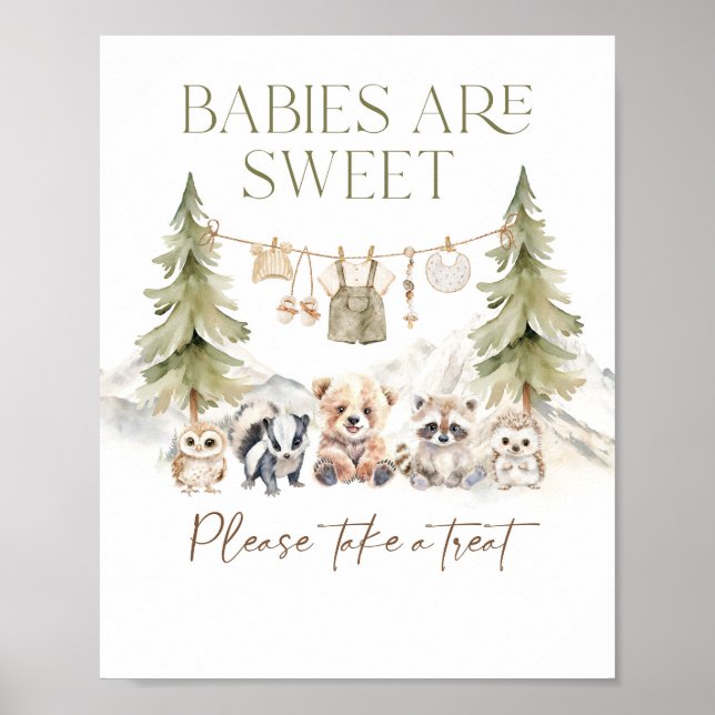 Sweet Treat Woodland Adventure Boy Baby Shower Poster (Front)