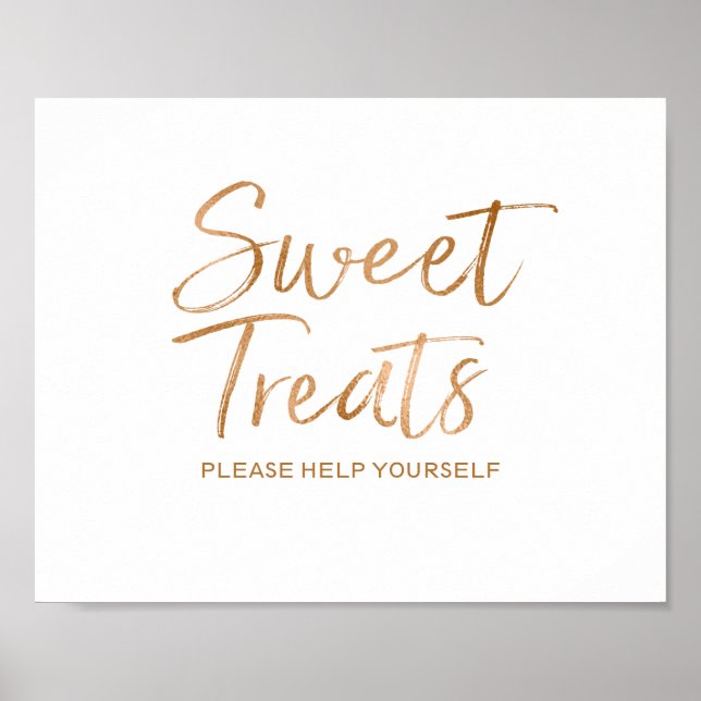 Sweet Treats 8x10 Stylish Rose Gold Wedding Sign (Front)