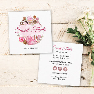Sweet Treats Bakery Square Business Card