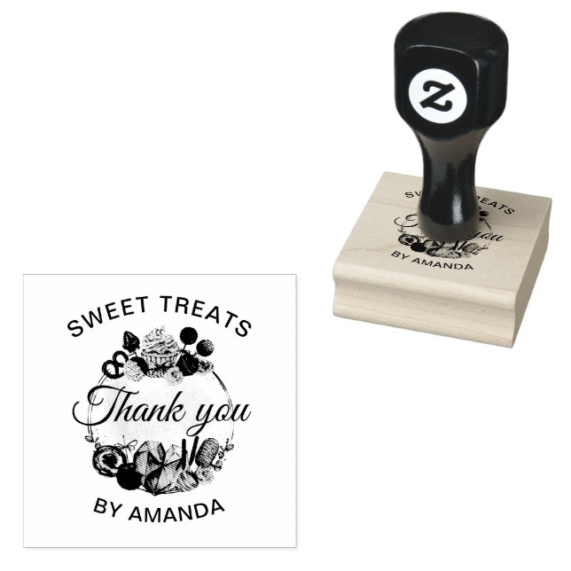 Sweet Treats Bakery Thank you Rubber Stamp (Stamped)
