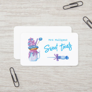 Sweet Treats Blue Purple Business Card