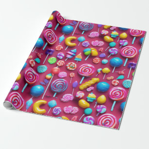 "Sweet Treats Candy-Themed Wrapping Paper