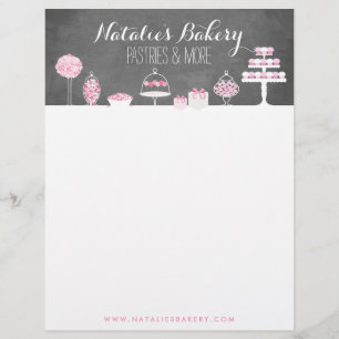Sweet Treats Chalkboard Bakery Business Letterhead Design