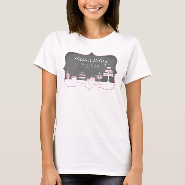 Sweet Treats Chalkboard Bakery Business T-Shirt (Front)