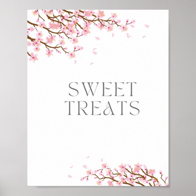 Sweet Treats Cherry Blossom Sign for Bridal Shower (Front)