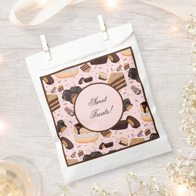 Sweet Treats Chocolate Doughnut Mocha Peanut Butte Favour Bags (Clipped)