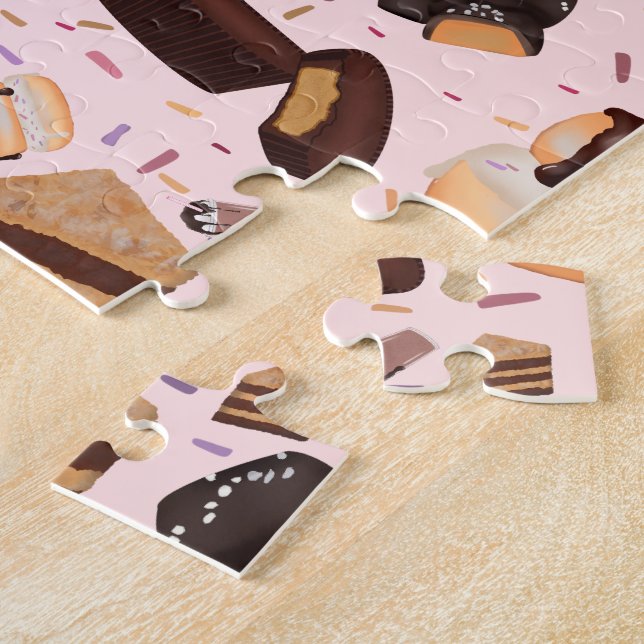 Sweet Treats Chocolate Doughnut Mocha Peanut Butte Jigsaw Puzzle (Side)