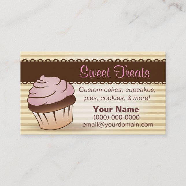 Sweet Treats Cupcake Dessert Bakery Business Card (Front)